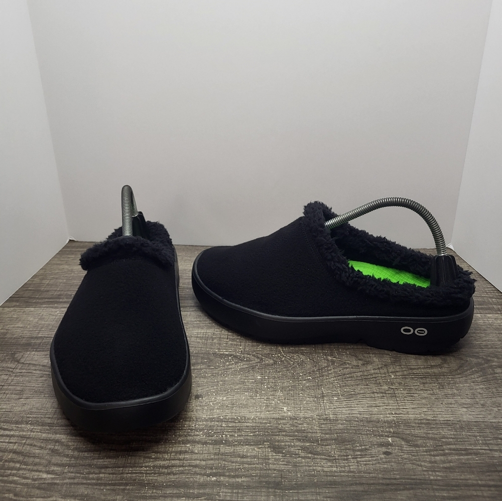 OOFOS OOcoozie Mule Mens Slip-On Shoes Black Size 9.5 Comfort Recovery Clogs New